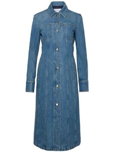 Ferragamo robe en jean à poches multiples - Bleu