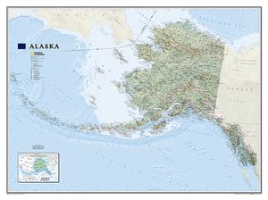 Wandkaart Alaska, 103 x 78 cm | National Geographic