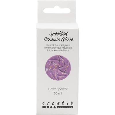 Creativ Company Gespikkeld keramiekglazuur, 999-1060 °c, dekkend, flower power, 60 ml/ 1 fles