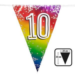 Vlaggenlijn Cijfer 10 Regenboog Met Sterren (6m)