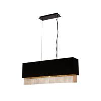 Searchlight Zwarte hanglamp Fringe 8724-4BK