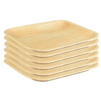 Papstar Pure wegwerp servies borden - 6x stuks - vierkant - 18 cm - biologisch afbreekbaar