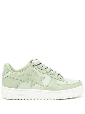 A BATHING APE® baskets en cuir à patch logo - Vert