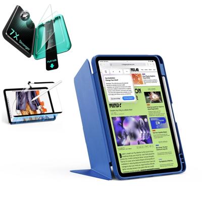 iPad Air 11" (M4) 2026 Bundle Flip Magnetic Case with Pencil Holder, Paper-Feel Magnetic & Armorite® Protection - Navy Blue