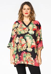 Yoek Blouse wijd CASSIS | Rood | Maat 58/60