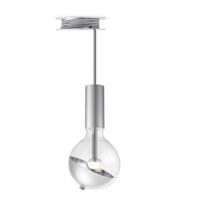 Move Me hanglamp Pulley - grijs / Sphere 5,5W - zilver