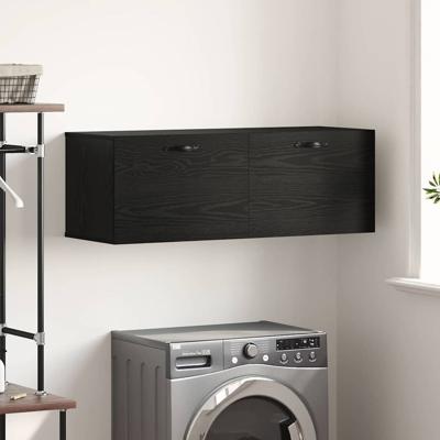 Wandkast Zwart eiken 100 x 36.5 x 35 cm Bewerkt hout
