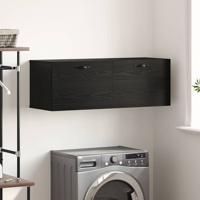 Wandkast Zwart eiken 100 x 36.5 x 35 cm Bewerkt hout