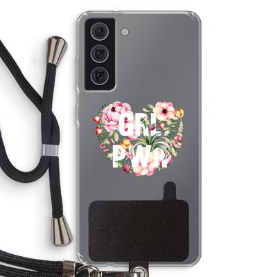 GRL PWR Flower: Samsung Galaxy S21 FE Transparant Hoesje met koord