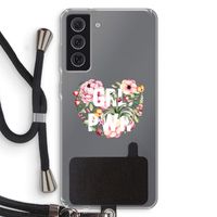 GRL PWR Flower: Samsung Galaxy S21 FE Transparant Hoesje met koord