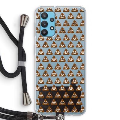 Poop emoji: Samsung Galaxy A32 4G Transparant Hoesje met koord