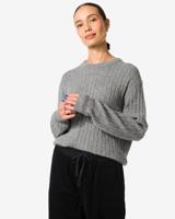 HEMA Dames kabeltrui Fiep grijsmelange (grijsmelange)