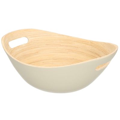 Licht Grijze Serveer Schaal/schalen Van Bamboe 27 Cm - Serveerschalen