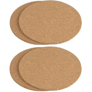 Pannen onderzetters rond - set 4x stuks - van kurk - dia 18 cm