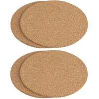 Pannen onderzetters rond - set 4x stuks - van kurk - dia 18 cm