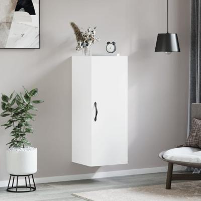 Wandkast 34,5x34x90 cm bewerkt hout wit