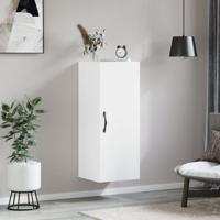 Wandkast 34,5x34x90 cm bewerkt hout wit