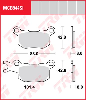 TRW Remblokken, en remschoenen voor de moto, MCB944SI