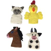 Papoose Toys Papoose Toys Farm Animal Finger Puppets 4pc - thumbnail