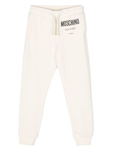 Moschino Kids logo-print cotton track pants - Blanc