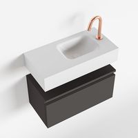 Toiletmeubel Mondiaz Andor | 60 cm | Meubelkleur Dark grey | Lex vrijhangend wastafel Talc Rechts | 1 kraangat