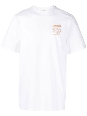 Roberto Cavalli t-shirt à motif Mirror Snake brodé - Blanc