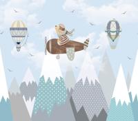 Dutch Cute Walls- Air Travel Bear 318x280cm - CW6001-1