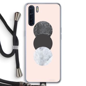 Marmeren cirkels: Oppo A91 Transparant Hoesje met koord