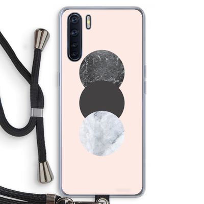Marmeren cirkels: Oppo A91 Transparant Hoesje met koord