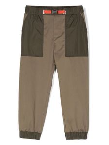 Moncler Enfant pantalon cargo à taille ceinturée - Vert