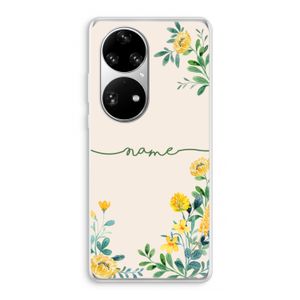 Gele bloemen: Huawei P50 Pro Transparant Hoesje
