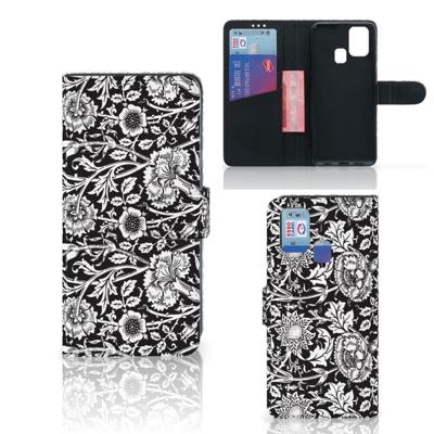 Samsung Galaxy M31 Hoesje Black Flowers