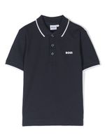 BOSS Kidswear polo à logo imprimé - Bleu