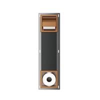 Xellanz Rocko toiletrolhouder met klep en reserverolhouder inbouw geborsteld brons koper 33.2154