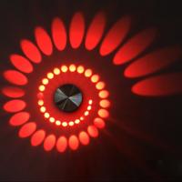 3W moderne interieur creatieve spiraal ronde wand lamp voor Club KTV gang gangpad achtergrond wanddecoratie lamp verzonken in (rood licht)