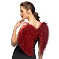 Carnaval/halloween verkleed engelen Glam vleugels - rood - 55 cm - dames Carnaval/halloween verkleed engelen Glam vleugels - rood - 55 cm - dames