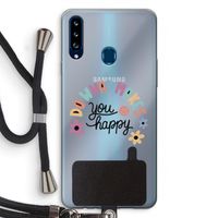 Happy days: Samsung Galaxy A20s Transparant Hoesje met koord