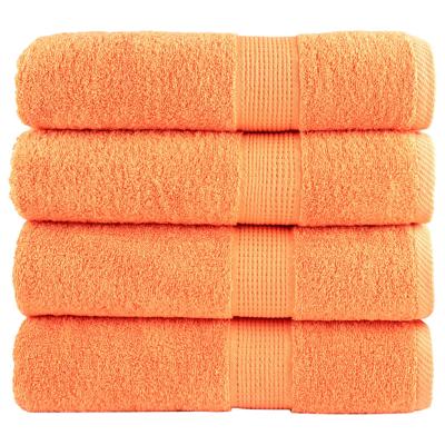 VidaXL Badhanddoeken solund 4 st 600 g/m² 70x140 cm oranje