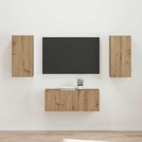 Tv-meubelset Wandgemonteerd 2 pcs Artisan Eiken Bewerkt hout