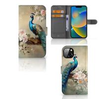 Telefoonhoesje | Met pasjeshouder | voor iPhone 14 Plus Vintage Pauwen