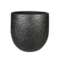 Ter Steege Plantenpot - antiek look - keramiek - zwart - D28 x H25 cm   - - thumbnail