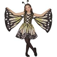 Verkleed dierenpak vlinder - geel/zwart - 2-delig - Carnaval kostuum - voor kinderen Verkleed dierenpak vlinder - geel/zwart - 2-delig - Carnaval kostuum - voor kinderen