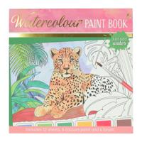 Wins Holland Waterverfkleurblok volwassenen - wilde dieren - incl penseel en 6 kleuren waterverf
