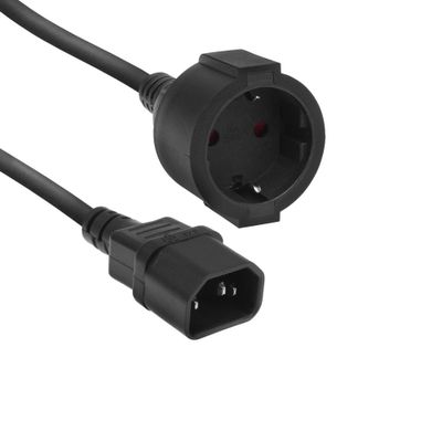ACT AK5250 Netsnoer Stroomkabel C14 - CEE 7/3 | Zwart | 20 cm