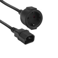 ACT AK5250 Netsnoer Stroomkabel C14 - CEE 7/3 | Zwart | 20 cm