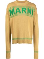 Marni pull en maille à logo imprimé - Tons neutres