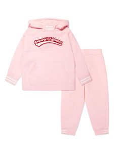 Emporio Armani Kids survêtement en coton à logo appliqué - Rose