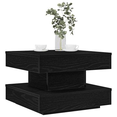 Salontafel 360 graden draaibaar 50x50x34,5 cm zwart