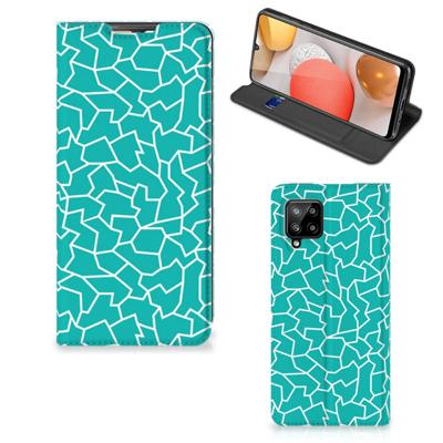 Samsung Galaxy A42 | Bookcase | Cracks Blue