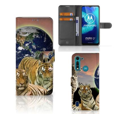 Motorola G8 Power Lite | Telefoonhoesje | Met pasjeshouder | Roofdieren